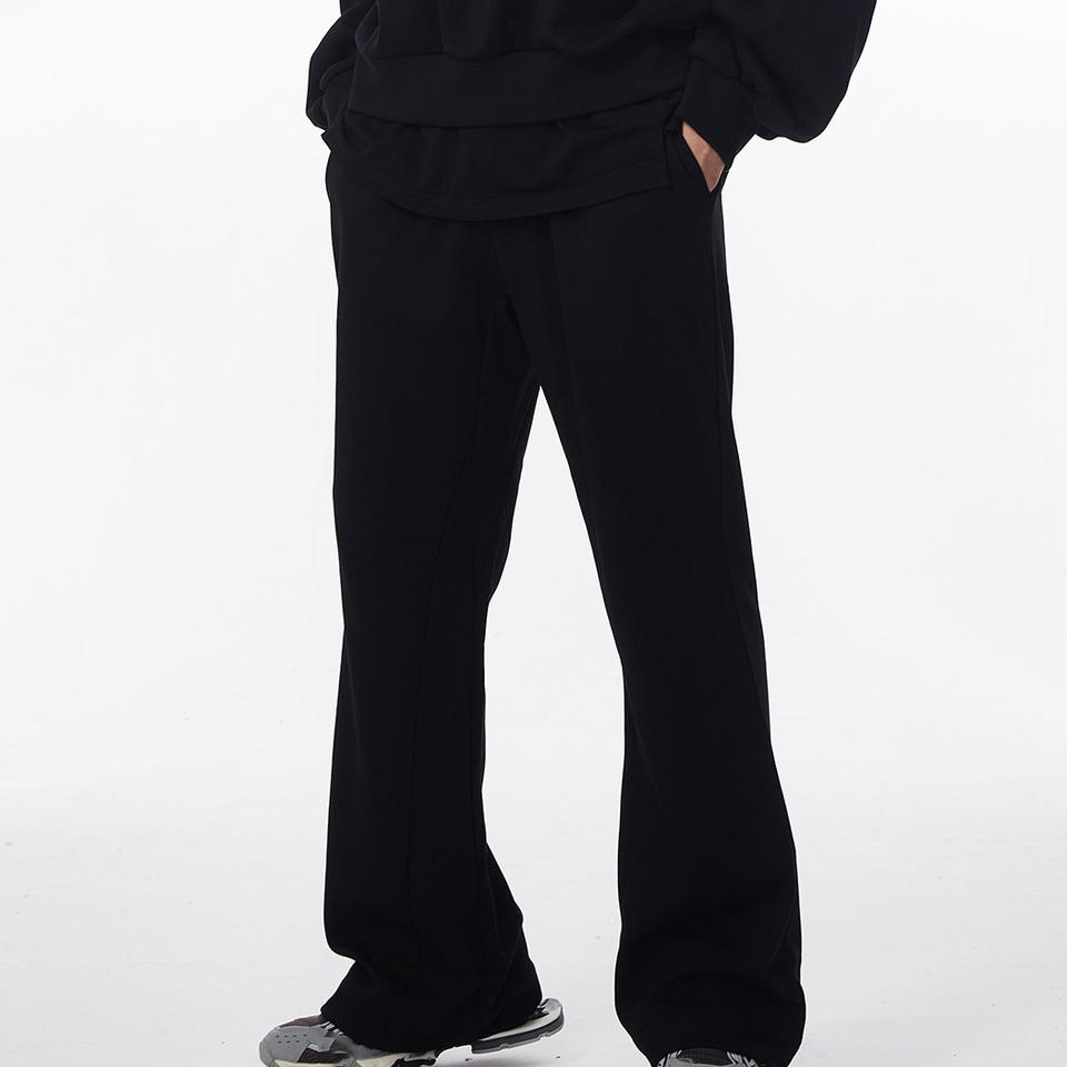 OEM Design Wholesale High Quality Casual Oversized Streetwear French Terry Mens Flared Sweatpants 100% Cotton Drawstring Closure