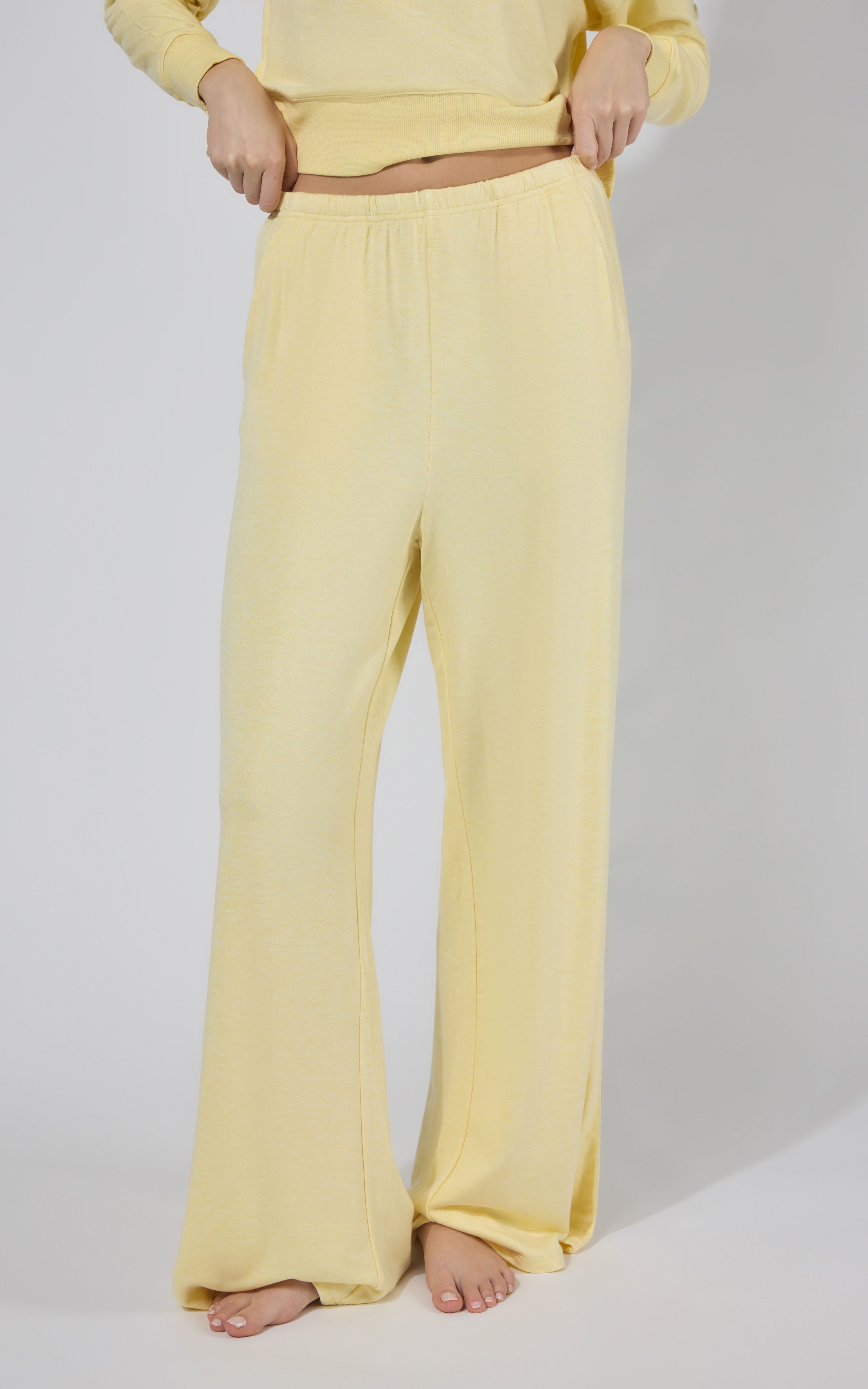 90 Degree by Reflex & Yogalicious Modal Terry Englewood Relaxed Wide Pant w/ Inner Drawcord