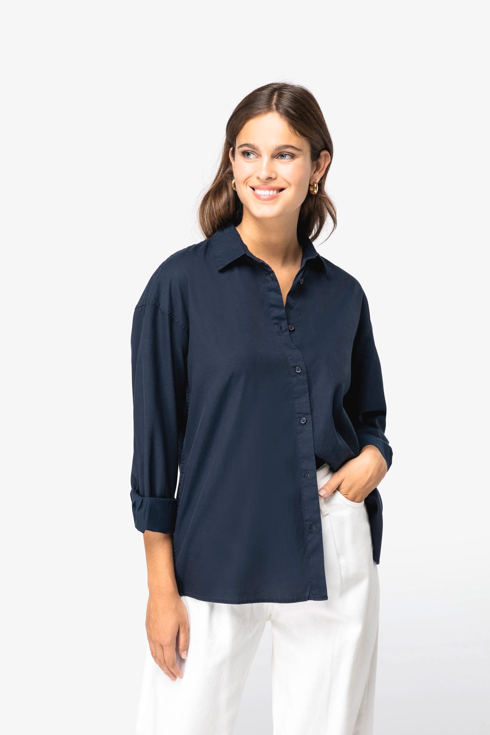 Spasso Relaxed Lyocell & Organic Cotton Shirt for Women – 125 g/m² | SP515