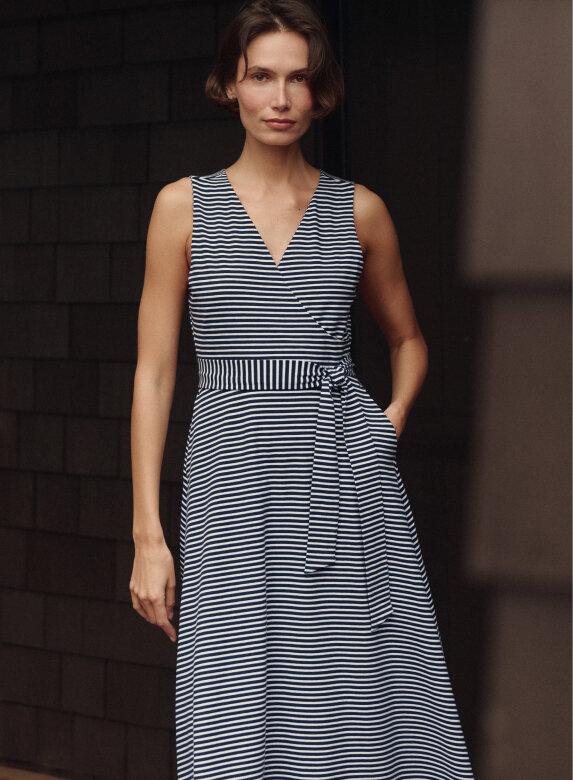 PACT Organic Fit & Flare Square Neck Dress