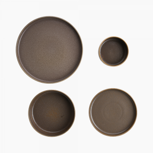 Tulipe Porcelain ( Matt Brown Code 26 Elipse Dinnerware Set, 24 Pieces )