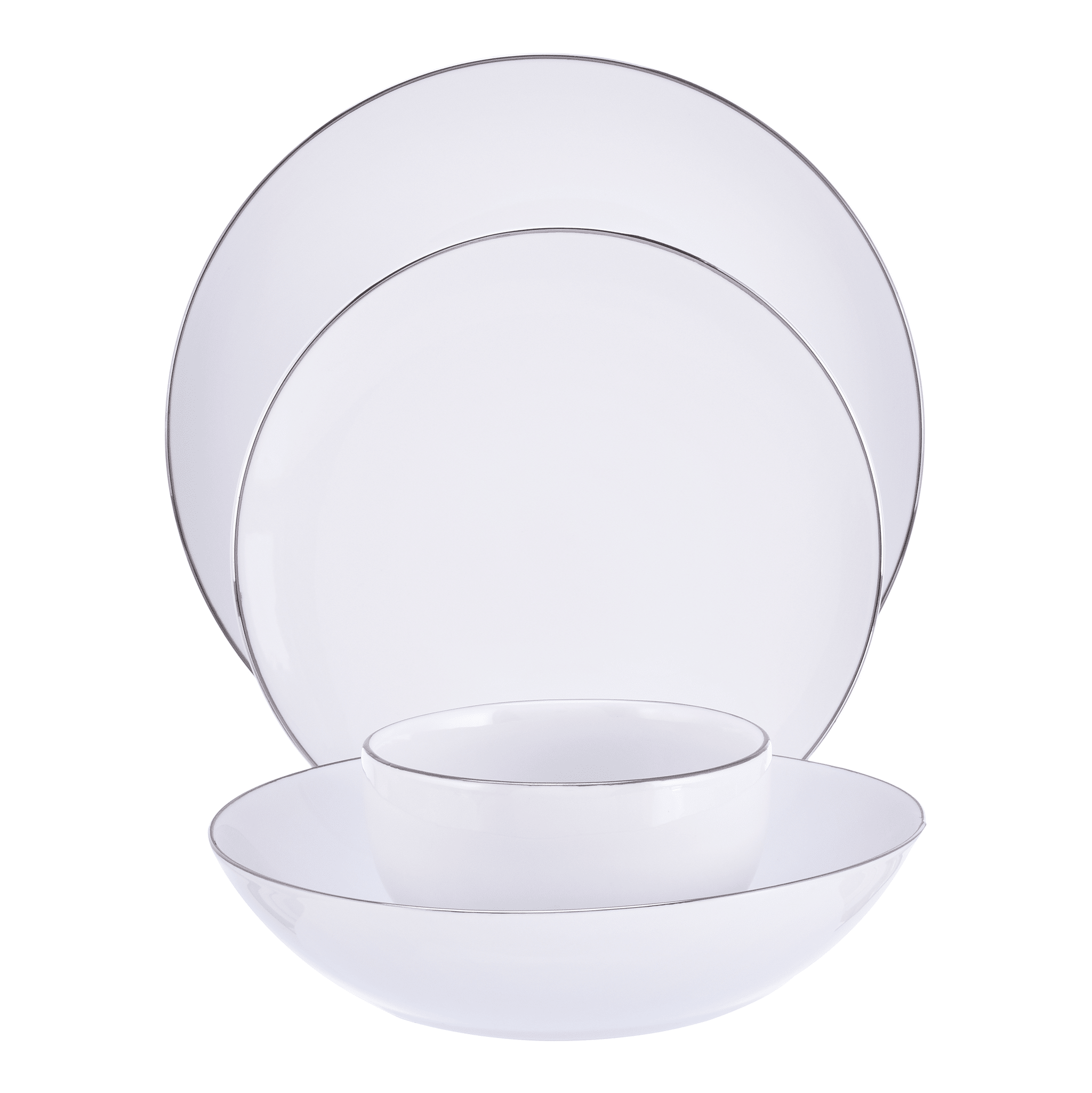 Sheffield Egypt Senzo - Daily use Dinner Set 24 Pieces - Silver - Porcelain