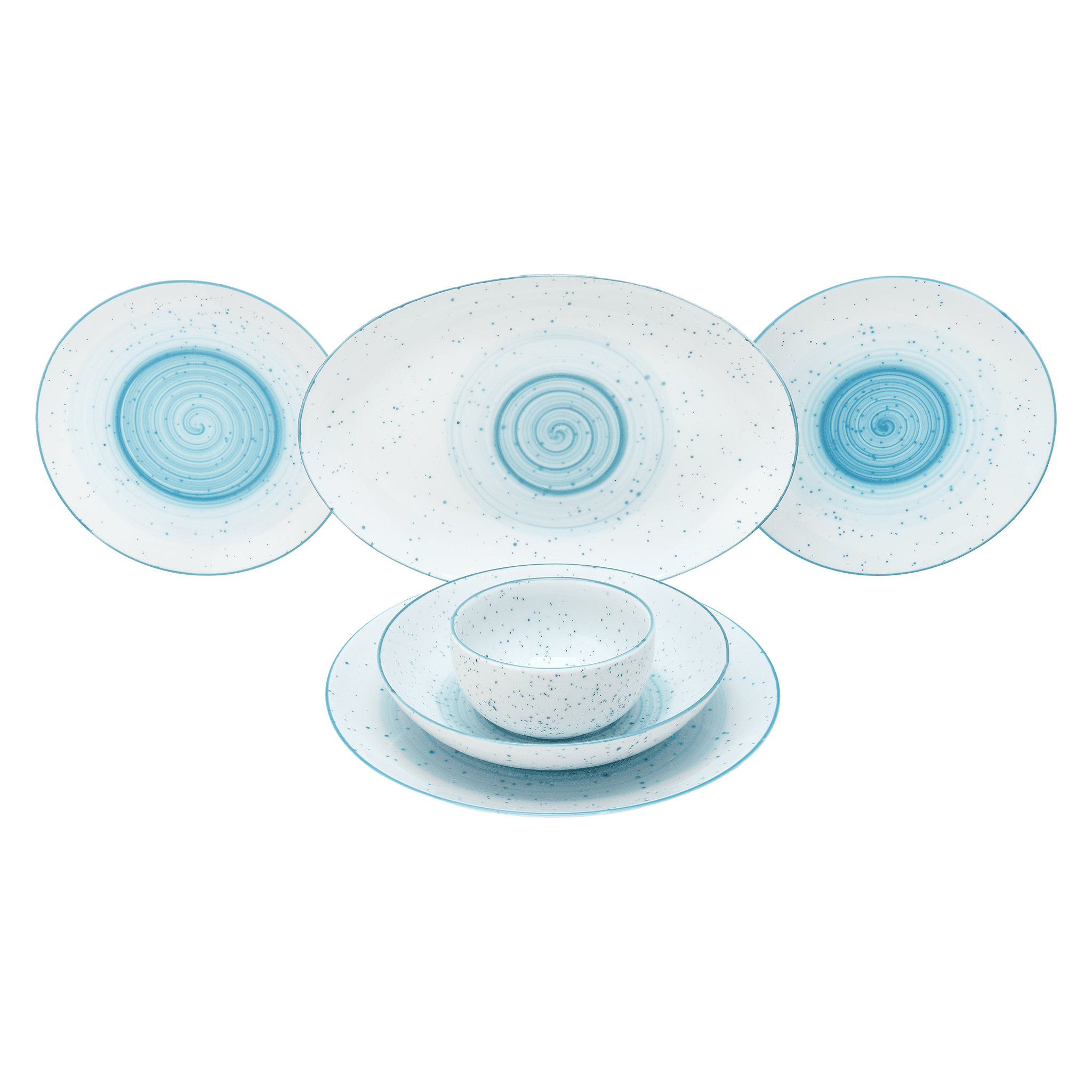Sheffield Egypt Senzo - Sway Daily Use Dinner Set 25 Pieces - Blue - Porcelain