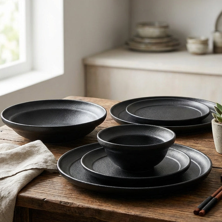 KitchenKey Blackrock dinner set 24 porcelain plates