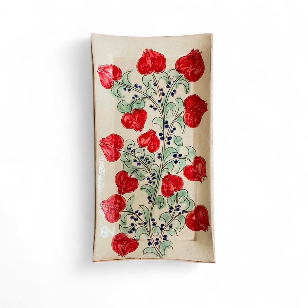 Malaika Linens VINE BLOSSOM SERVING DISH