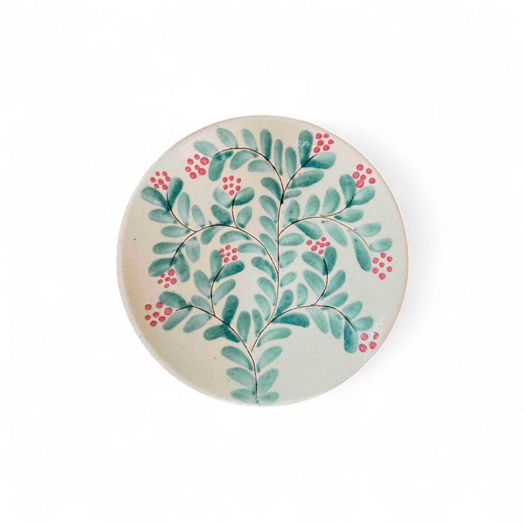 Malaika Linens SCARLET LEAVES DESSERT PLATE