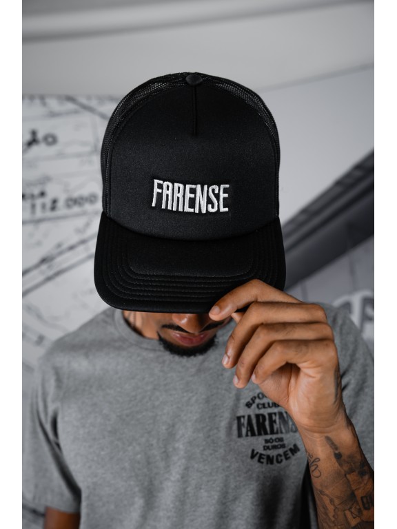 Sporting Clube Farense Black "FARENSE" Curved Bill Trucker Hat.
