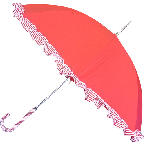Rag Time Co., Ltd. Marble-colored umbrella with frills and fabric-wrapped handle