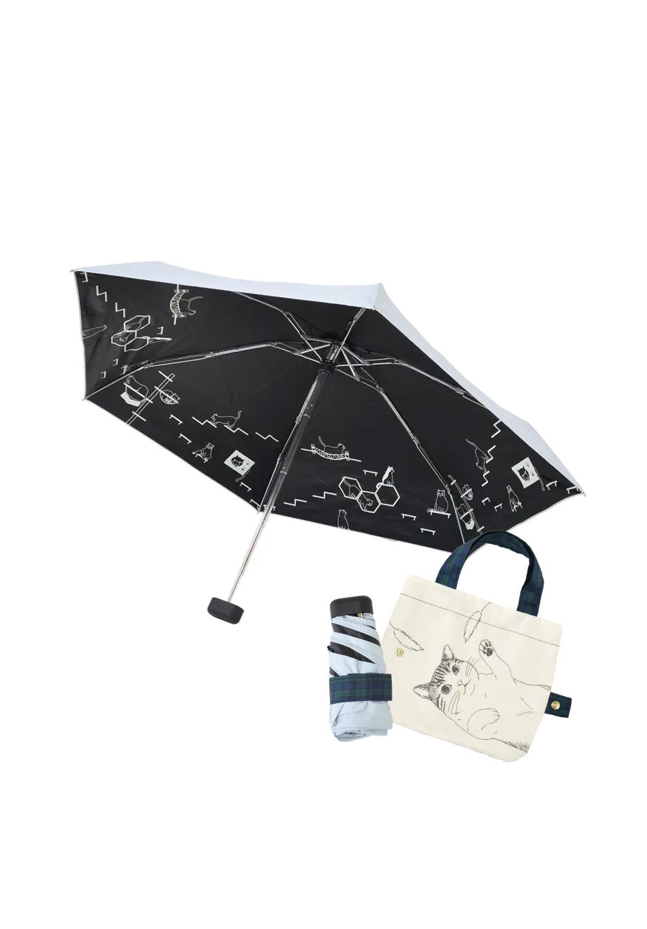 Mikuni Co., Ltd. 黒コーティング晴雨兼用スクエアミニ傘