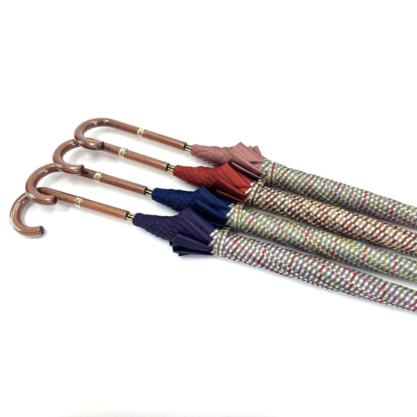 Ladies long umbrella colored gingham