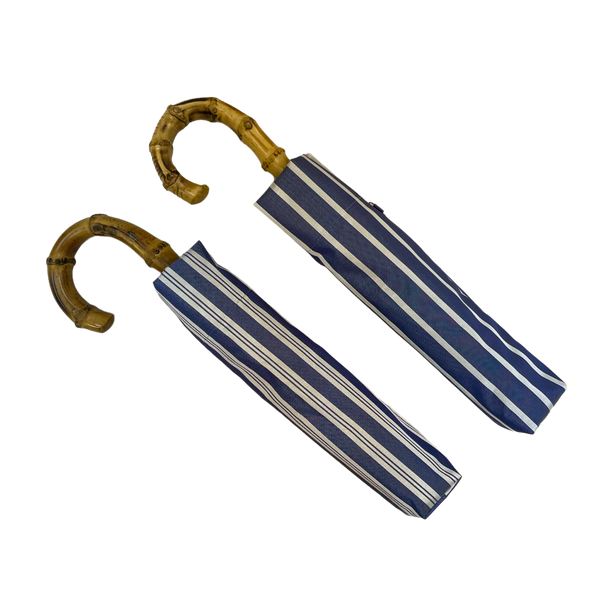 All-weather hybrid blue stripe [first-class light blocking] folding umbrella
