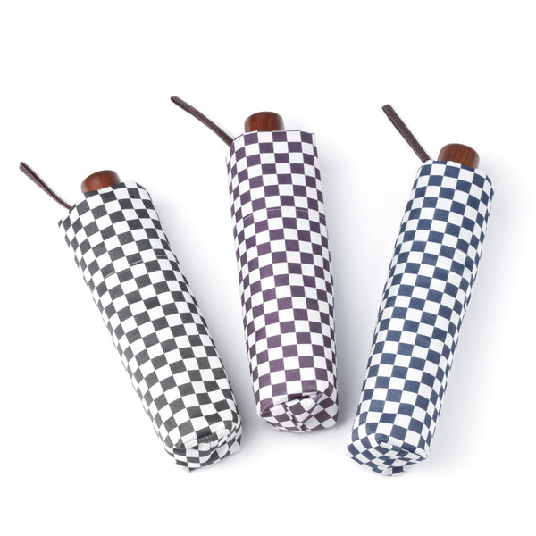 First-class light blocking checker all-season folding parasol