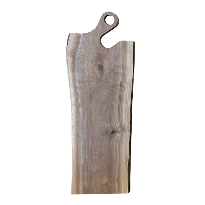 KJP Select Hardwoods Live Edge Charcuterie Board with Small Round Handle - Walnut