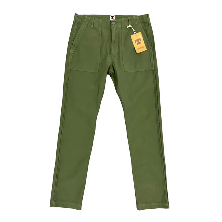 Tellason Fatigue Pant - Olive Sateen Original Tapered Leg