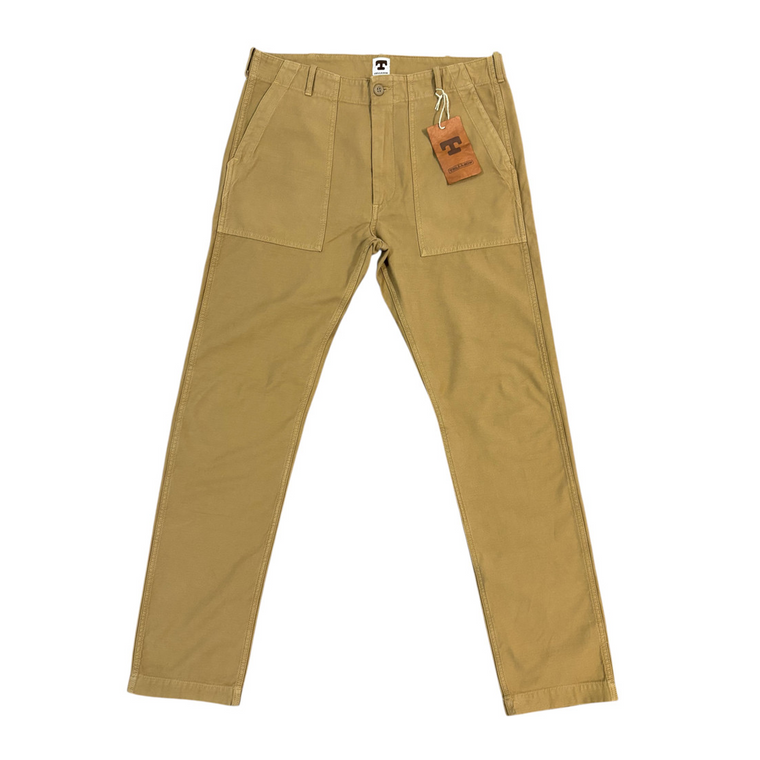 Tellason Fatigue Pant - British Tan Sateen Original Tapered Leg