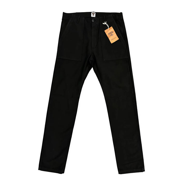 Tellason Fatigue Pant - Black Sateen Original Tapered Leg