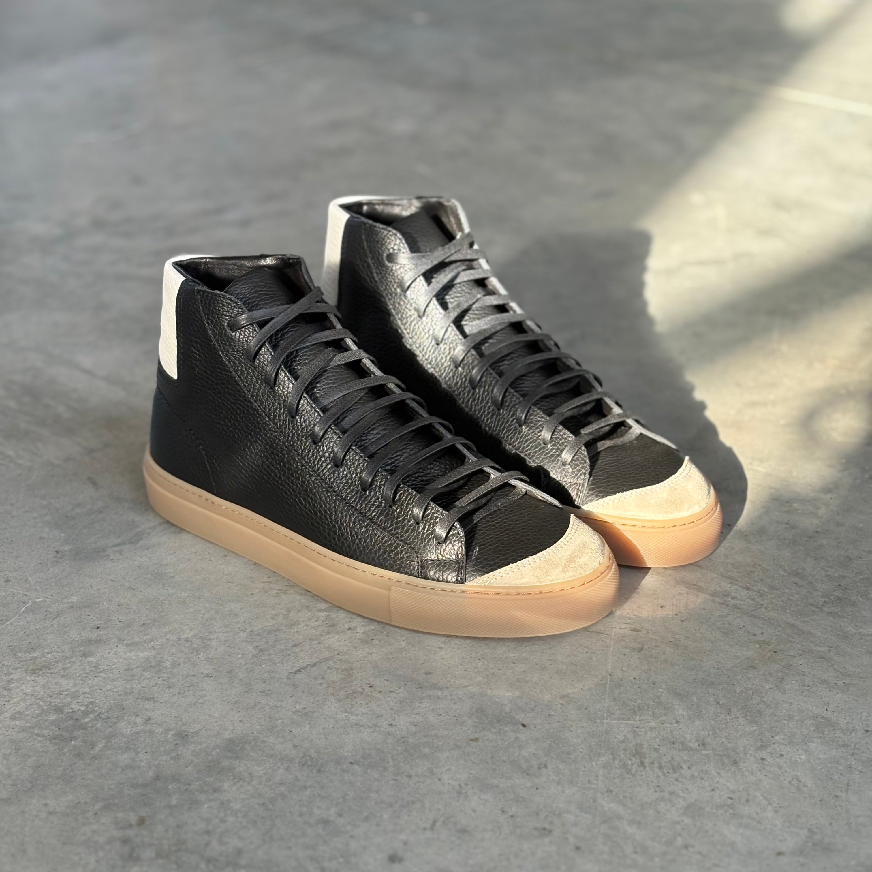 Preorder Men's James Court Sneaker | Hi | Black and Gum