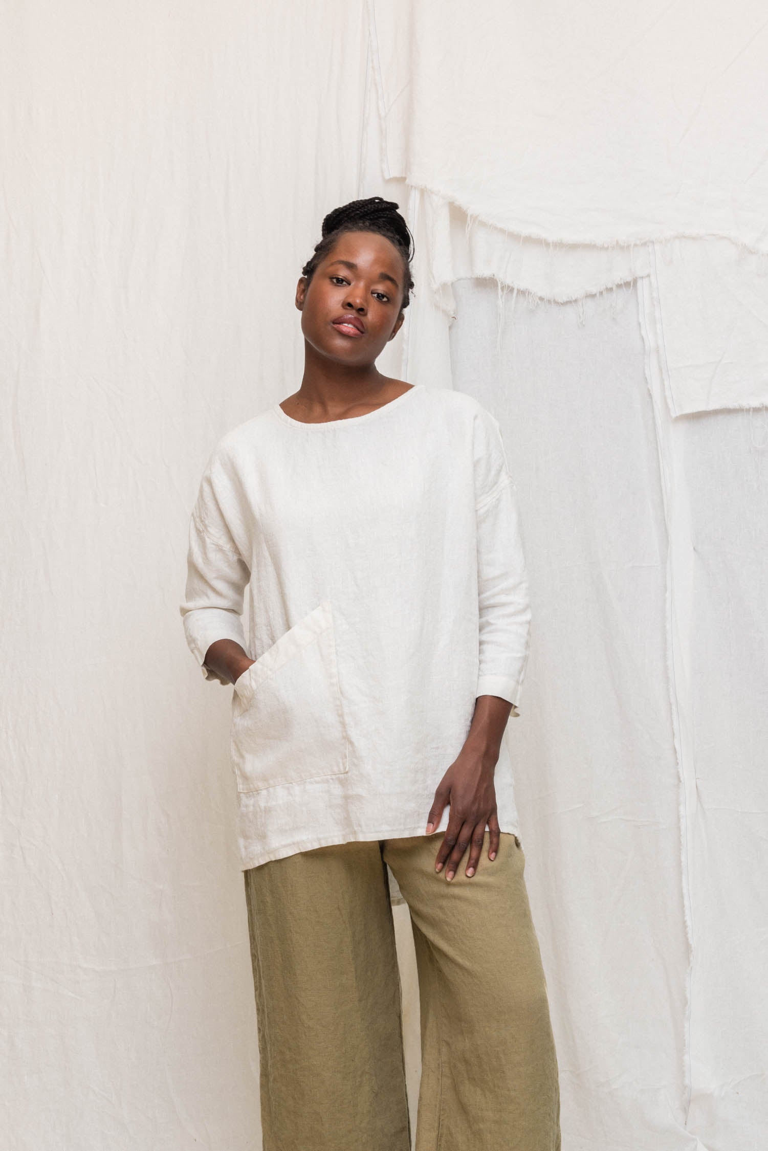 Elizabeth Suzann Long Sleeve Harper Tunic in Midweight Linen