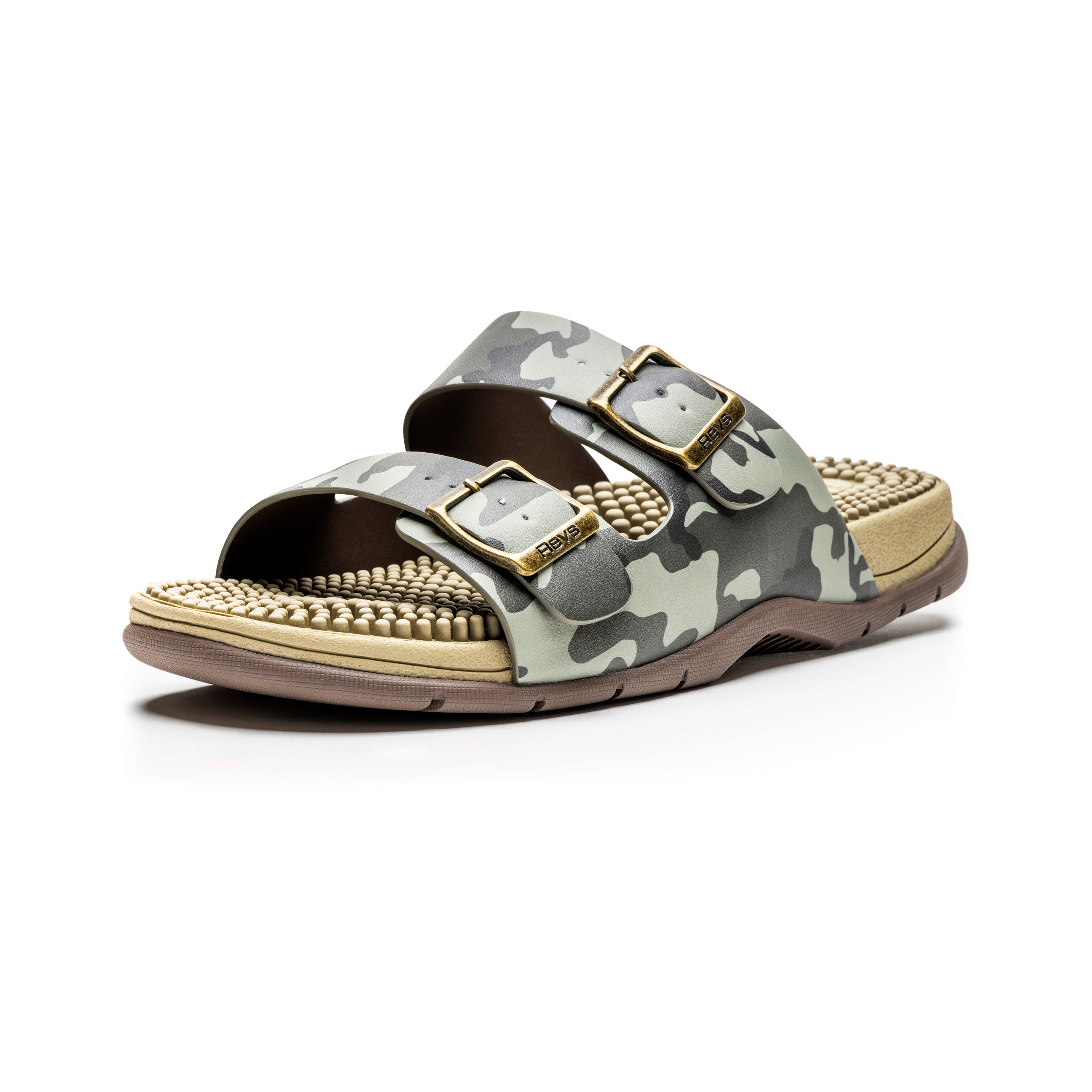 Revs Lochy – Double Strap Reflexology Sandals - Camo