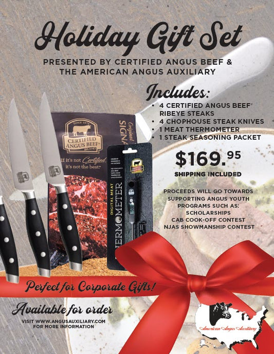 Certified Angus Beef brand American Angus Auxiliary Gift Collection - Ribeyes, Chophouse Knives, Thermometer, &...