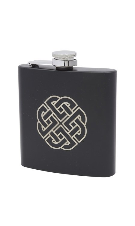 6oz Celtic Black Matt Stainless Steel Flask