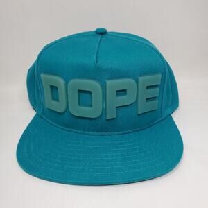 Dope Couture Vintage DOPE COUTURE Silicone Snapback Hat Teal Blue