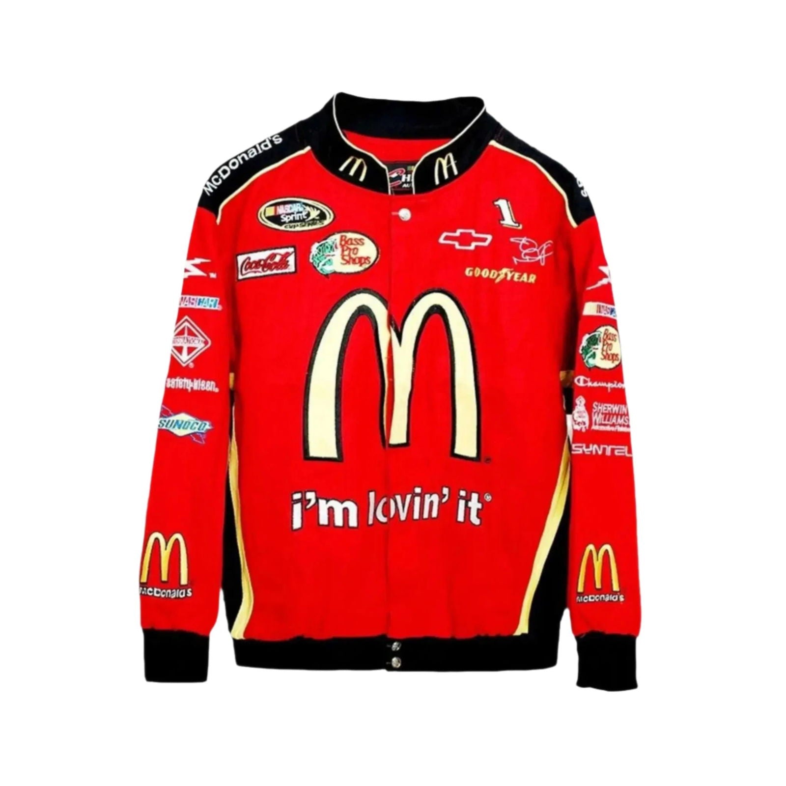 SpeedXcrafts McDonald's Vintage NASCAR Bomber Jacket - Embroidered Performance Wear