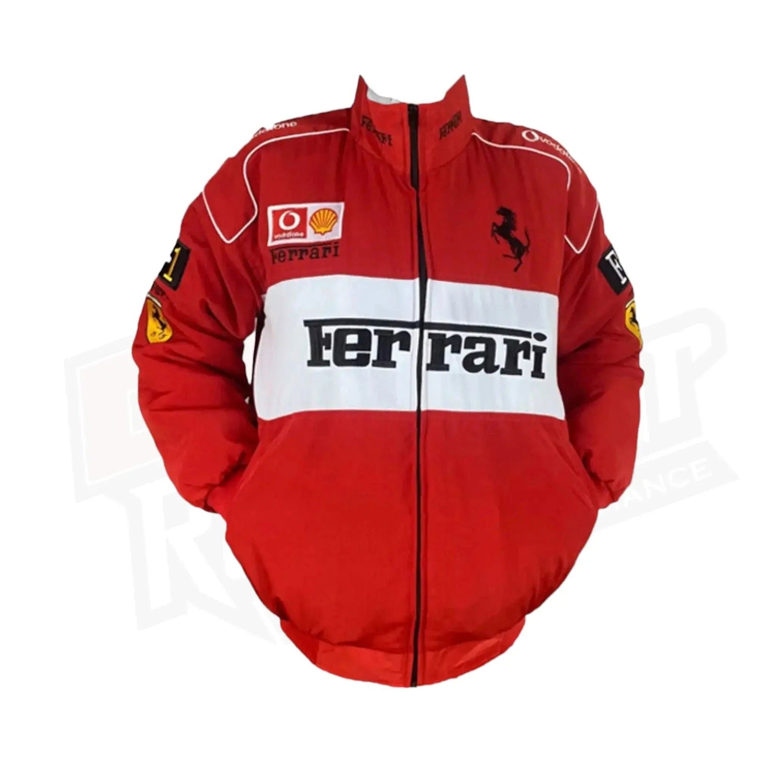 SpeedXcrafts Ferrari Racing Jacket Red and White Nascar Edition