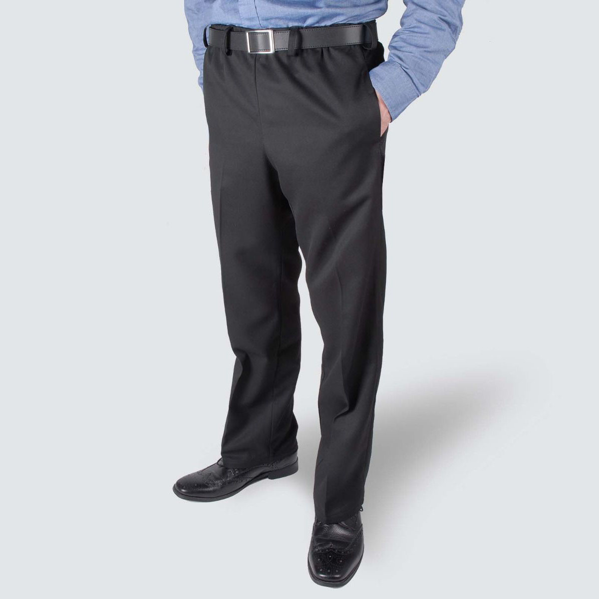 Men’s Elasticated Waist Formal Trousers - Black