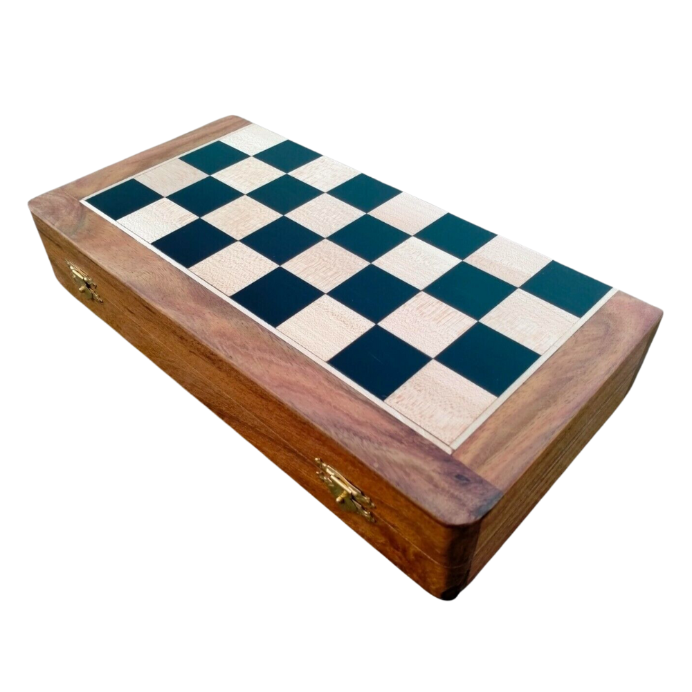 Chess'n'Boards 2-in-1 Wooden Chess Set and Backgammon Set