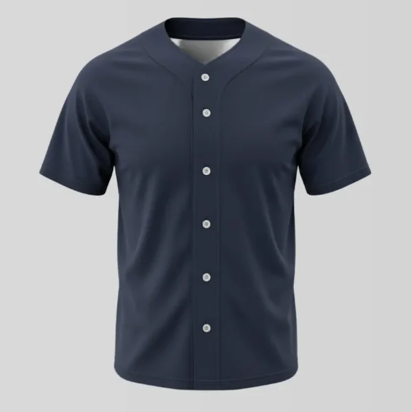 Redwood Sports Blank Navy Blue Full Button Baseball Jersey
