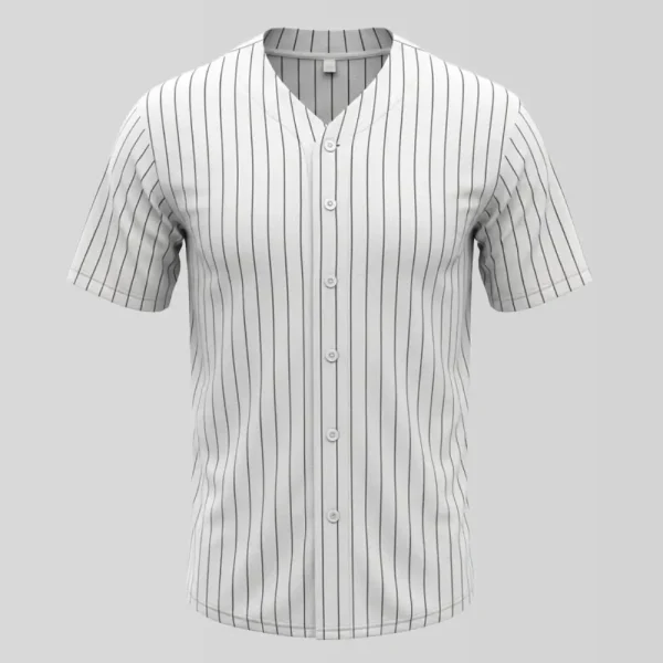 Redwood Sports Blank Pinstripe Full Button Baseball Jersey