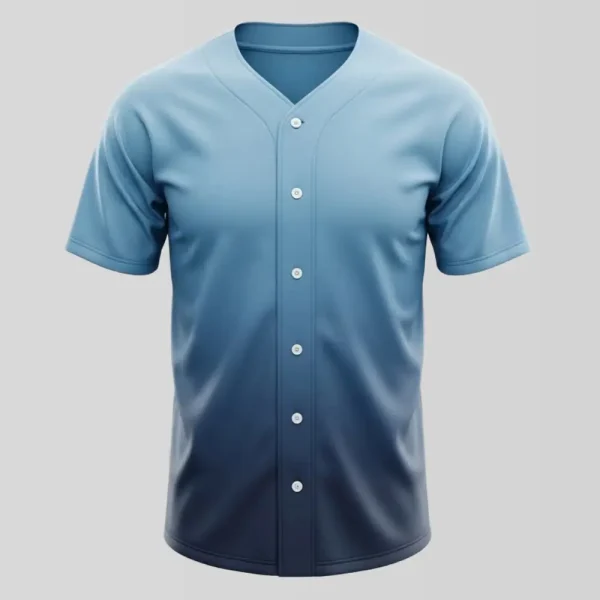 Blank Ombre Full Button Baseball Jersey