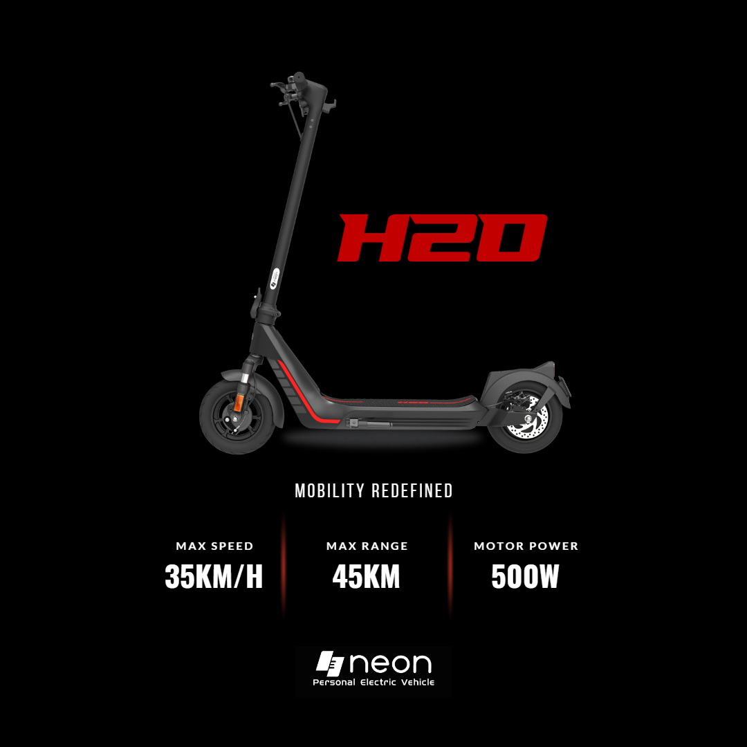 ScooterzMalaysia neon H20 Electric Scooter (35kmh, 500W, 45Km Range, Triple Brakes & Dual Suspensions)