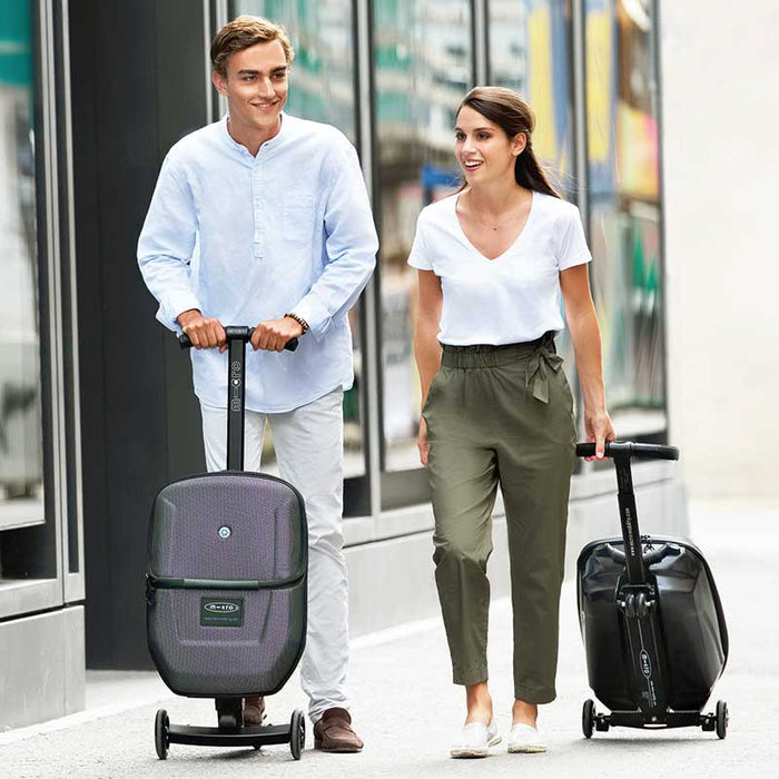 Decks And Scooters (Micro) Micro Luggage Black Cabin-sized carry-on with Built in Scooter