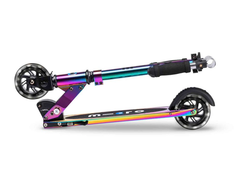 Micro Sprite LED Neochrome/Silver Chrome Kick Scooter