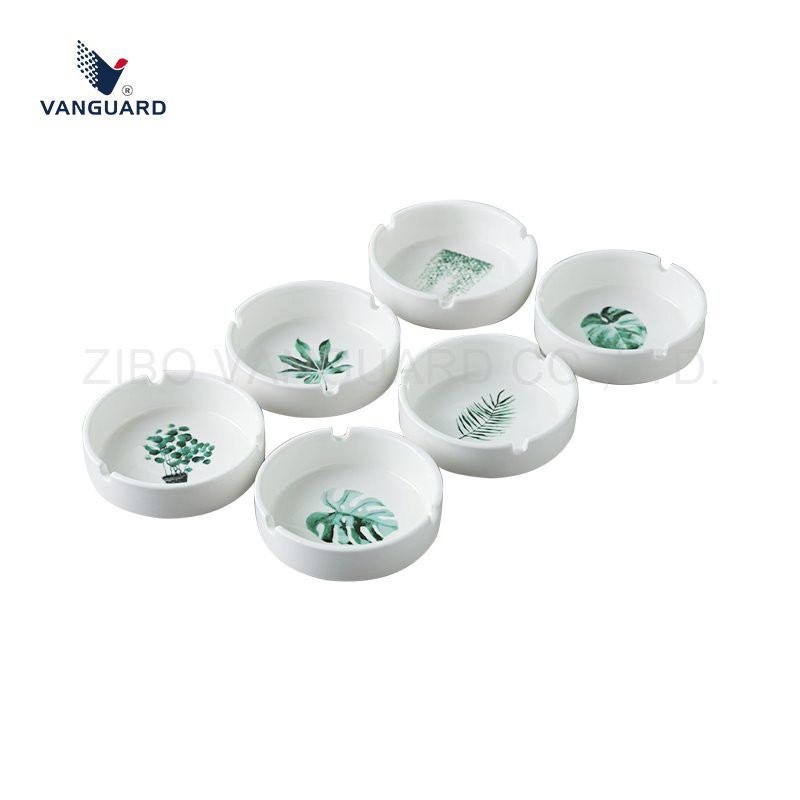 Vanguard Ceramics White Ceramic Ashtray with Imprint