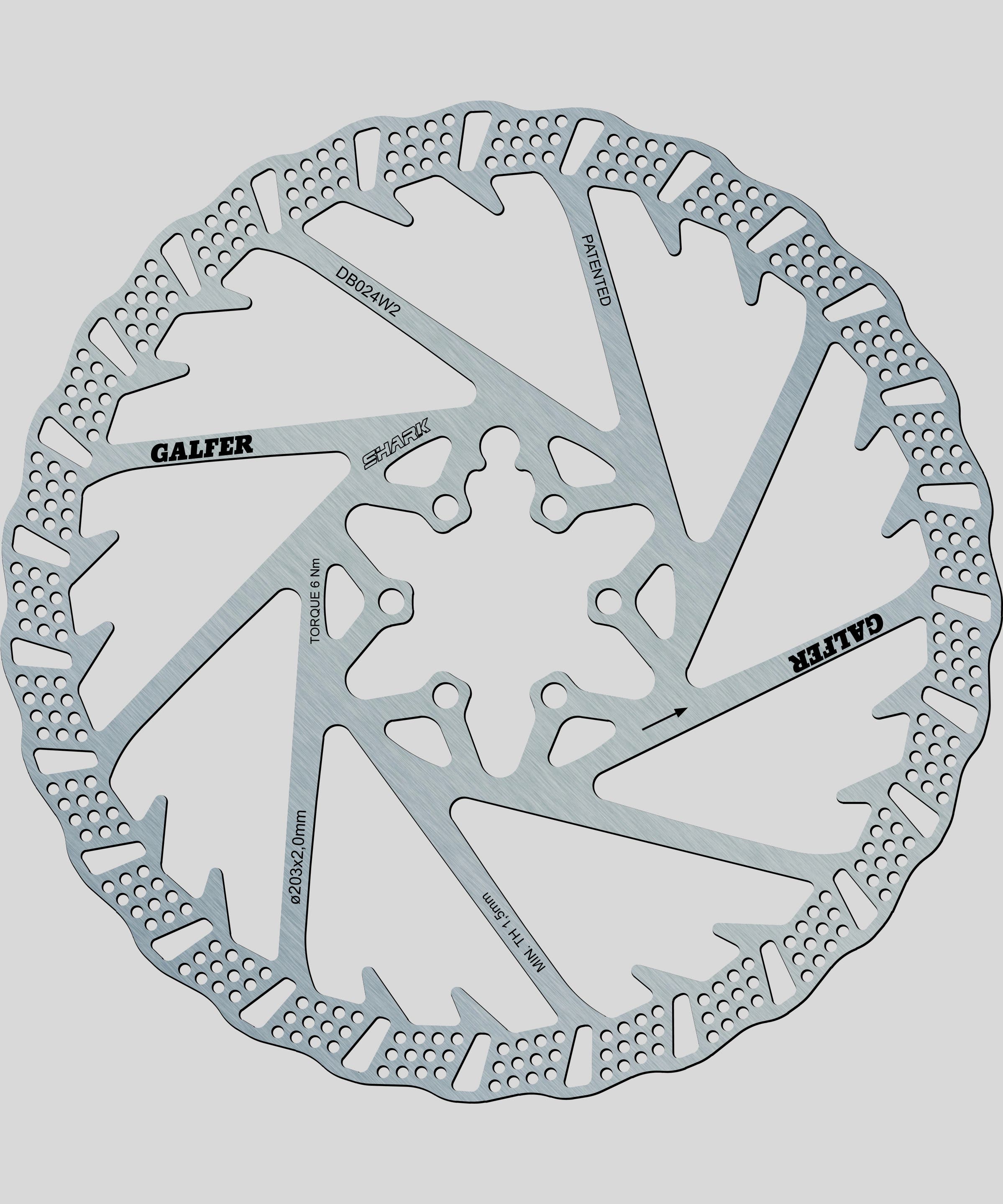 SILVERFISH Galfer Shark Disc Rotor - 6 Bolt