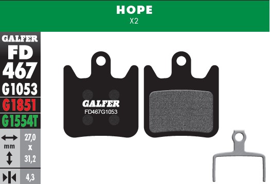OUTSIDE SPORTS SPA Galfer Pastillas Hope X2 y XCR