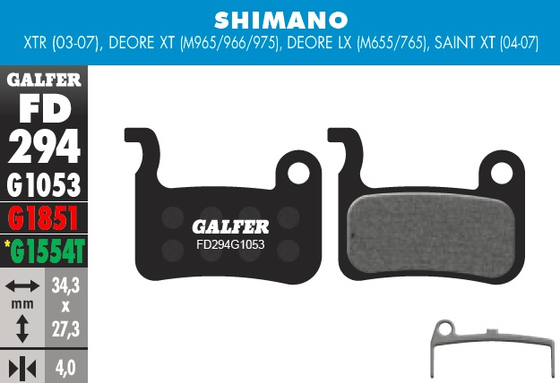 OUTSIDE SPORTS SPA Galfer Pastillas Shimano M965/966/975/655/765/775