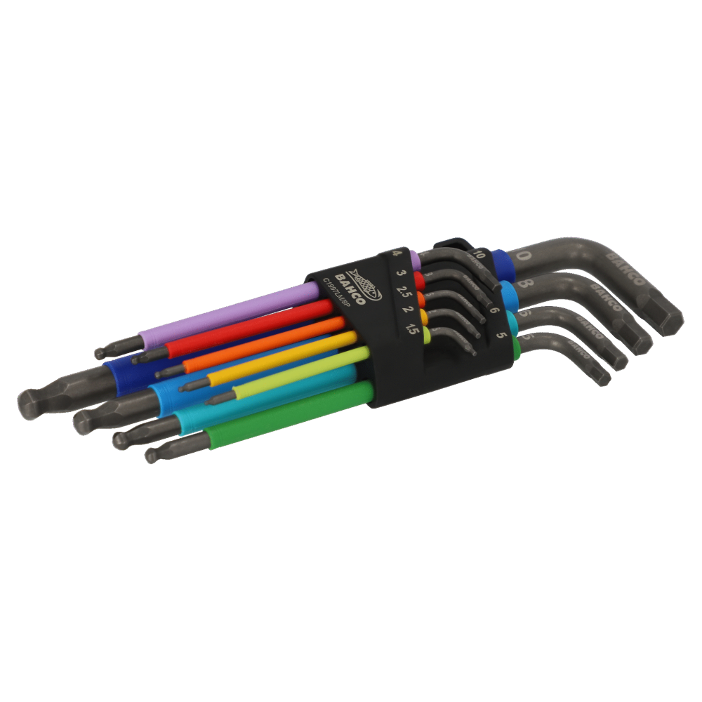 Nosolorodamientos BAHCO - JUEGO 9PZ ALLEN 1.5-10 PROFESIONAL COLOURED