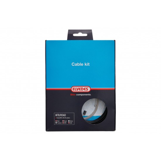 Velossimo Kft ELVEDES 1x shift cable, inner outer, housing set, road mtb, BLACK, Shimano SRAM...