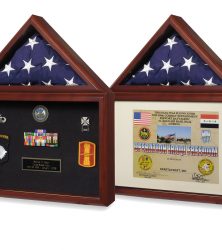 Capitol Flags & Cases Capitol Flag Certificate & Medal Flag Display Case Military Shadow Box — 2 Cases in One