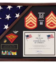 Capitol Flags & Cases Heirloom Military Shadow Box Certificate Flag Display Case for 3×5 Flags and Military...