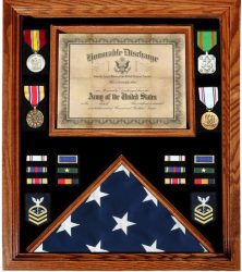 Pride Premium Certificate Shadow Box 3×5 Flag Case USA Made Solid Oak