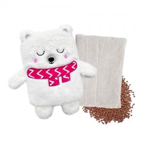 Luminus Co., Ltd. Hot selling cute white bear heat pack clay beads filling
