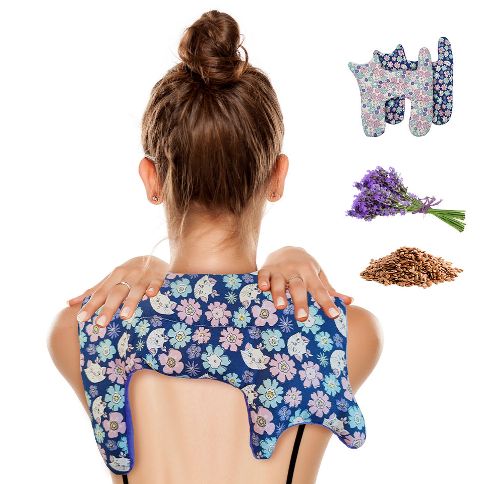 Luminus Co., Ltd. Lovely Cat Shape Microwavable Heat Pack Pillows Filling with Clay Beads