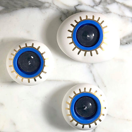 fofiBRIGHTWORKS Bulk Party Favor EVIL EYE Candle - Votive, Cement