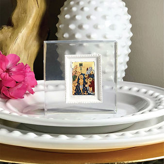 Party Favor ICON Byzantine- Clear Resin Christ Virgin Mary Saint Jordan Almonds