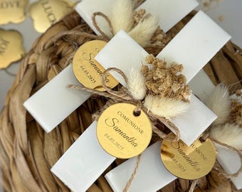 AngelBornGifts Custom Cross Magnet Baptism Favor – Personalized Christening Communion Keepsake Gift
